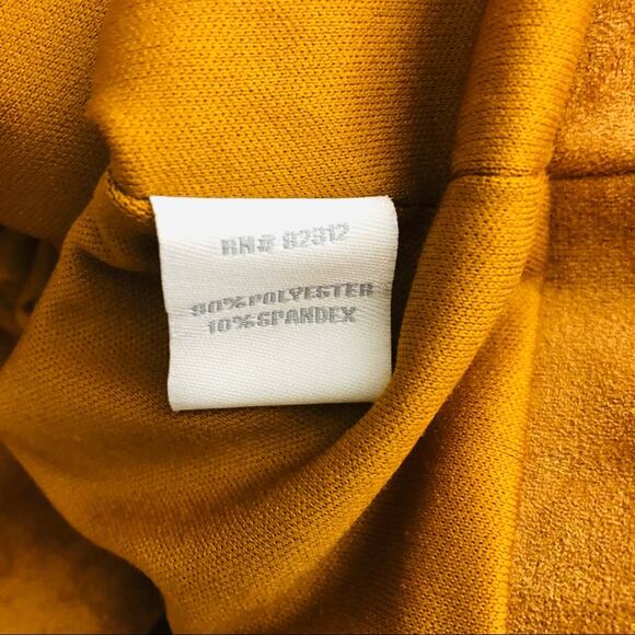 Aryeh tan cognac faux suede scalloped mini skirt large - Picture 5 of 6